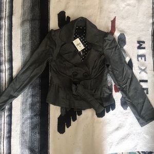 My Michelle NWT peplum tie button jacket medium p1